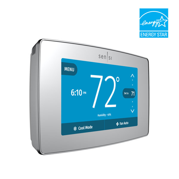Emerson Thermostats Silver Universally Compatible Wi-Fi Enabled